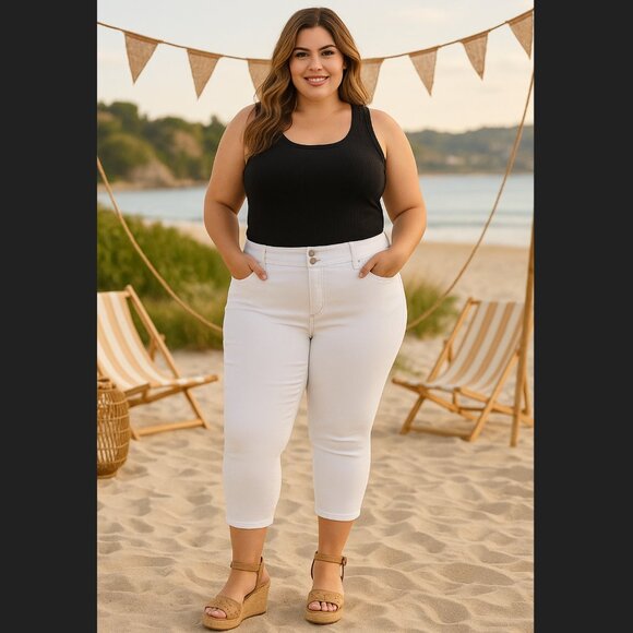 Torrid Denim - Torrid Crop Jegging Jean 20 2X White Cream Super Soft High Rise Skinny Stretch